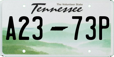TN license plate A2373P