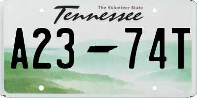 TN license plate A2374T