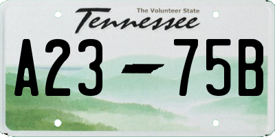 TN license plate A2375B