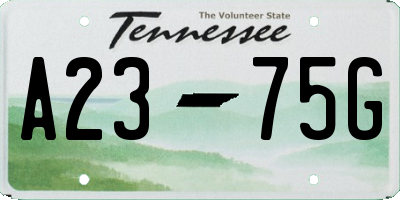 TN license plate A2375G