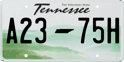 TN license plate A2375H