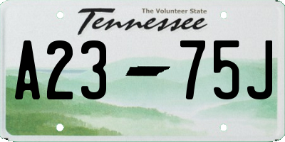 TN license plate A2375J