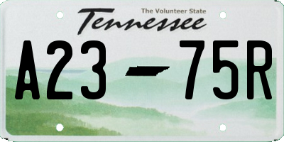 TN license plate A2375R