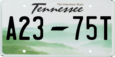 TN license plate A2375T