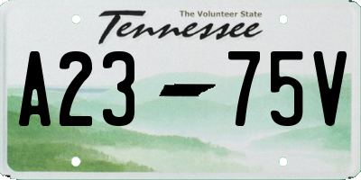 TN license plate A2375V