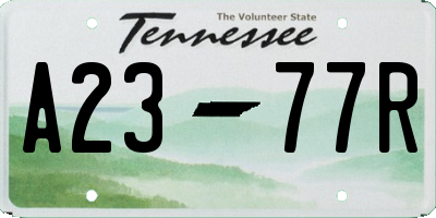 TN license plate A2377R