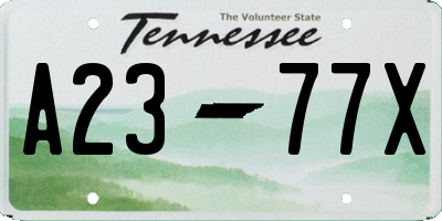 TN license plate A2377X