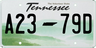 TN license plate A2379D