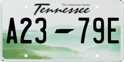 TN license plate A2379E