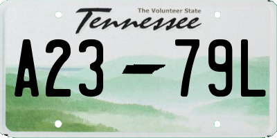 TN license plate A2379L