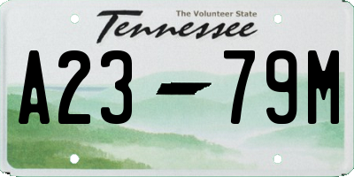 TN license plate A2379M