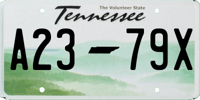 TN license plate A2379X