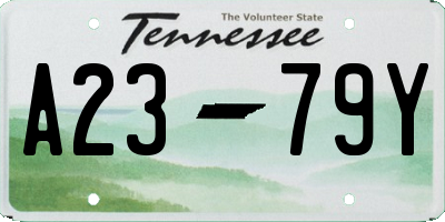 TN license plate A2379Y
