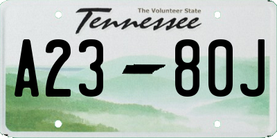 TN license plate A2380J