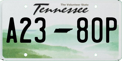 TN license plate A2380P