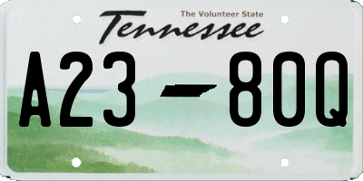 TN license plate A2380Q