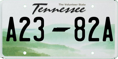 TN license plate A2382A