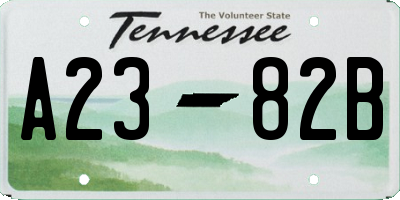 TN license plate A2382B