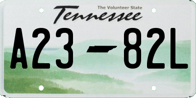 TN license plate A2382L