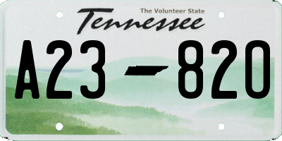 TN license plate A2382O