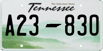 TN license plate A2383O