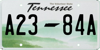 TN license plate A2384A