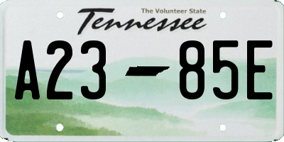TN license plate A2385E
