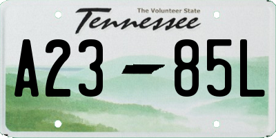 TN license plate A2385L