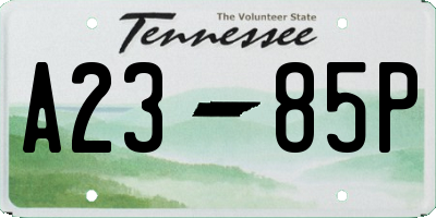 TN license plate A2385P