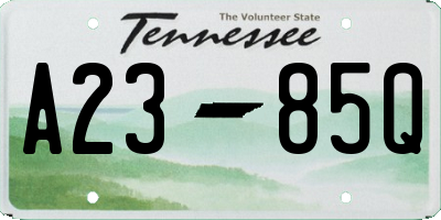 TN license plate A2385Q
