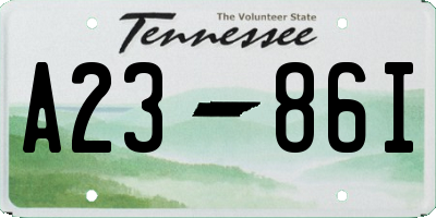 TN license plate A2386I