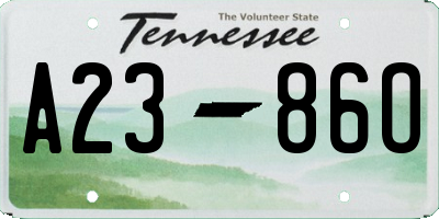 TN license plate A2386O