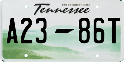 TN license plate A2386T