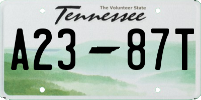 TN license plate A2387T