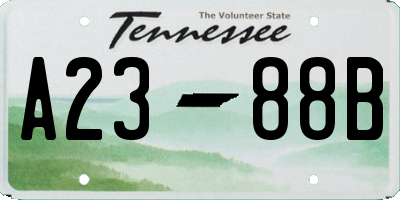 TN license plate A2388B