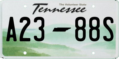 TN license plate A2388S