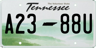 TN license plate A2388U