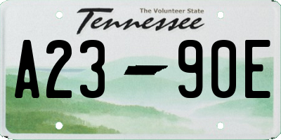 TN license plate A2390E