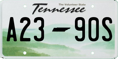 TN license plate A2390S