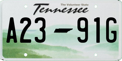 TN license plate A2391G