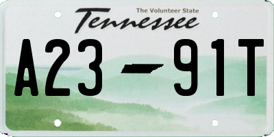 TN license plate A2391T