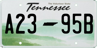 TN license plate A2395B