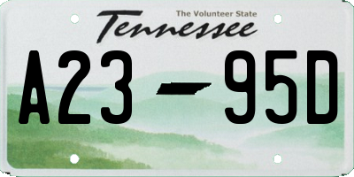 TN license plate A2395D