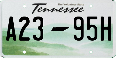 TN license plate A2395H