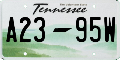 TN license plate A2395W