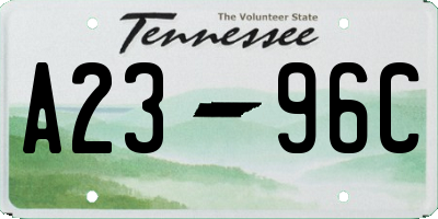 TN license plate A2396C