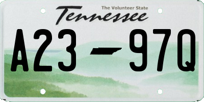 TN license plate A2397Q