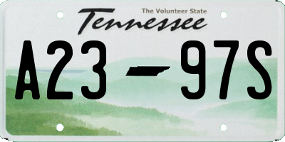 TN license plate A2397S