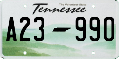 TN license plate A2399O