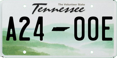 TN license plate A2400E